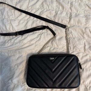 DKNY Chevron Pattern Black Crossbody Bag